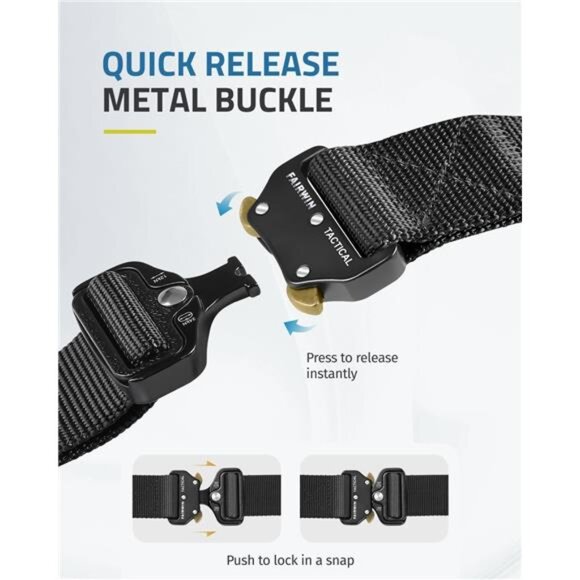 Tactical Belt, Work Belts for Men Military Webbing Riggers Web Belt Heavy-Duty - Picture 2 of 7